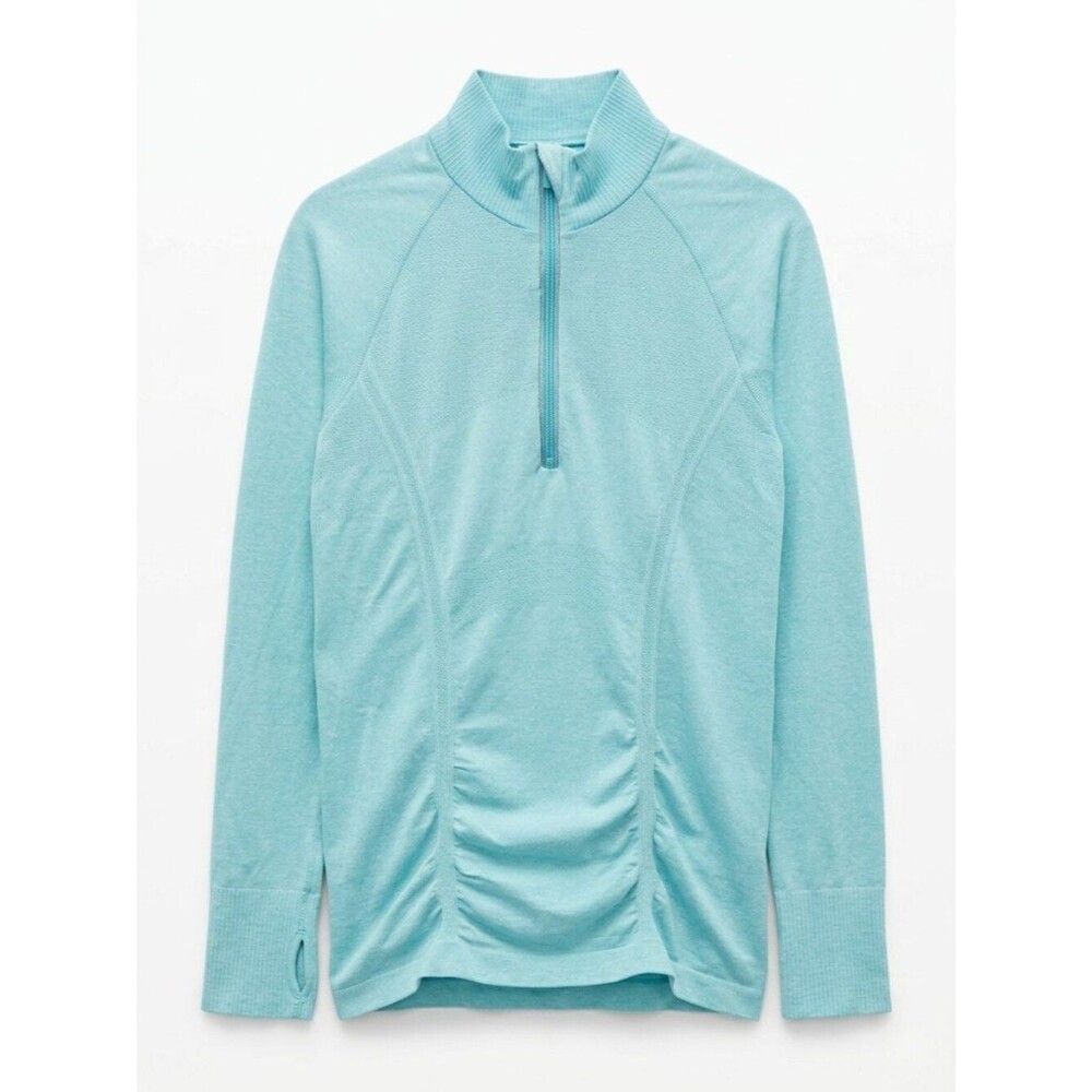 Athleta Fastest Track 1/4 Zip Pullover - Heathered Aqua Blue - Size M